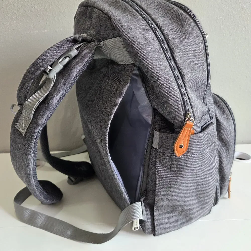 BabbleRoo Gray Baby Diaper Bag Backpack Unisex